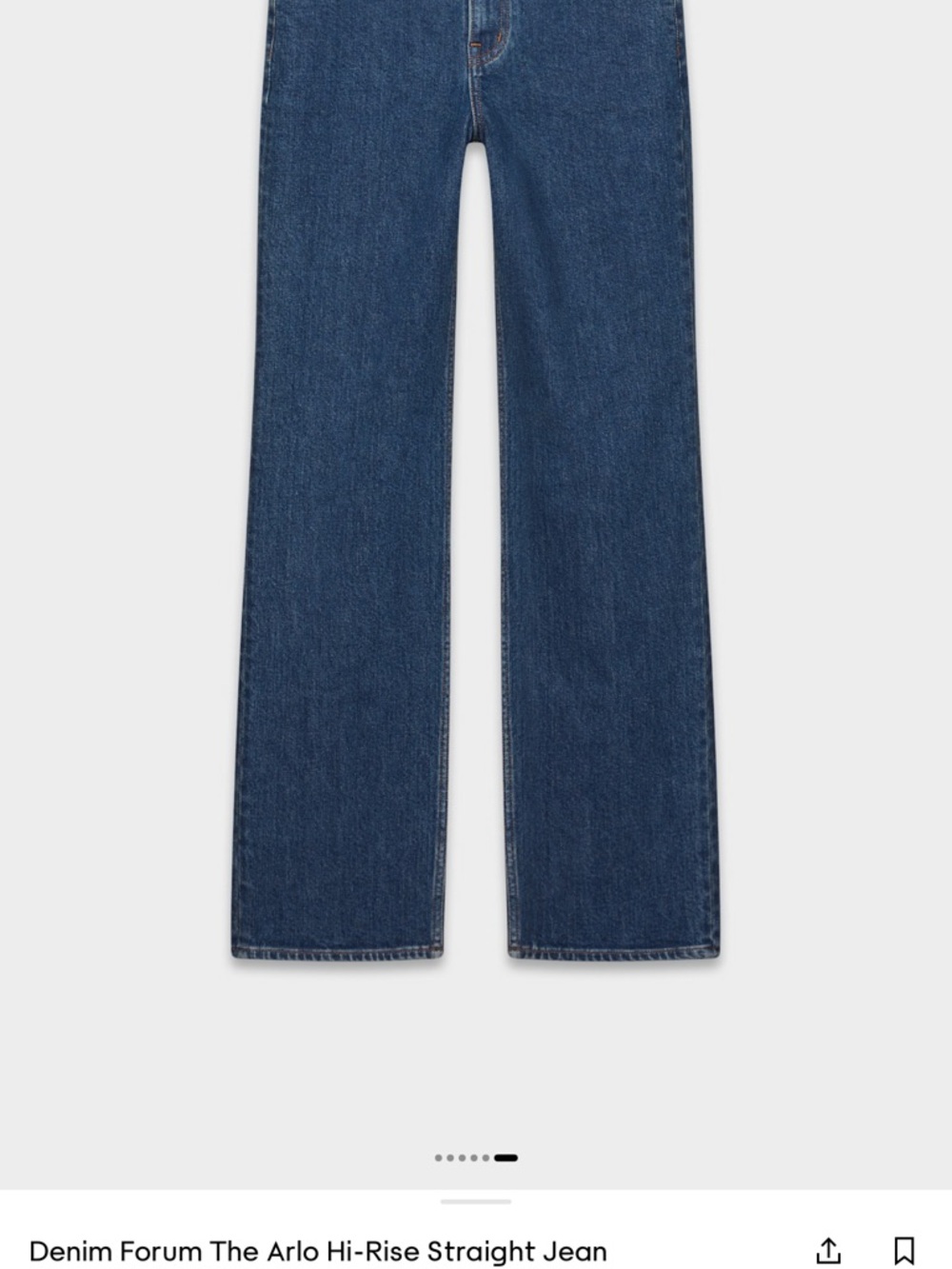 Denim Forum The Arlo High-Rise Straight Jeans in Dark Blue